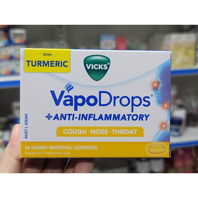 KẸO NGẬM HO kháng khuẩn VICK VAPODROPS hỗ trợ giảm h.o-đau họng vị mật ong Úc 36 Viên- date 3-2023