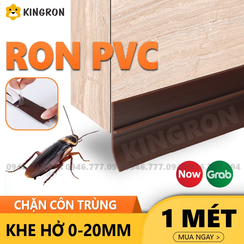 Thanh pvc gia cường chặn khe cửa ⭐ Nẹp cao su dán cửa KINGRON dài 1 mét, chặn khe hở, chống bụi, chống côn trùng RPVC