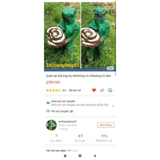 Quần áo bắt ong bộ rời