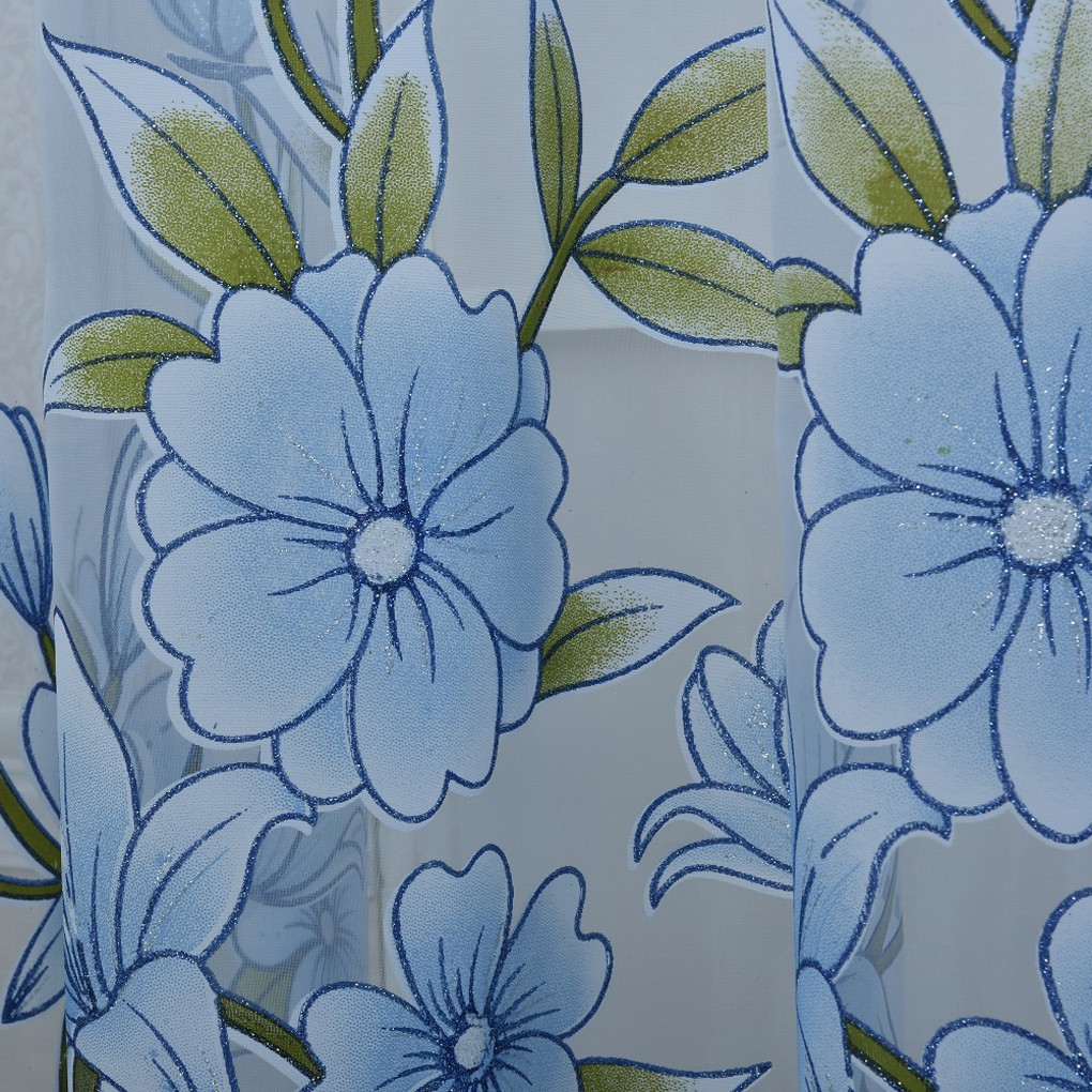 Rèm cửa họa tiết hoa bằng polyester trang trí nhà