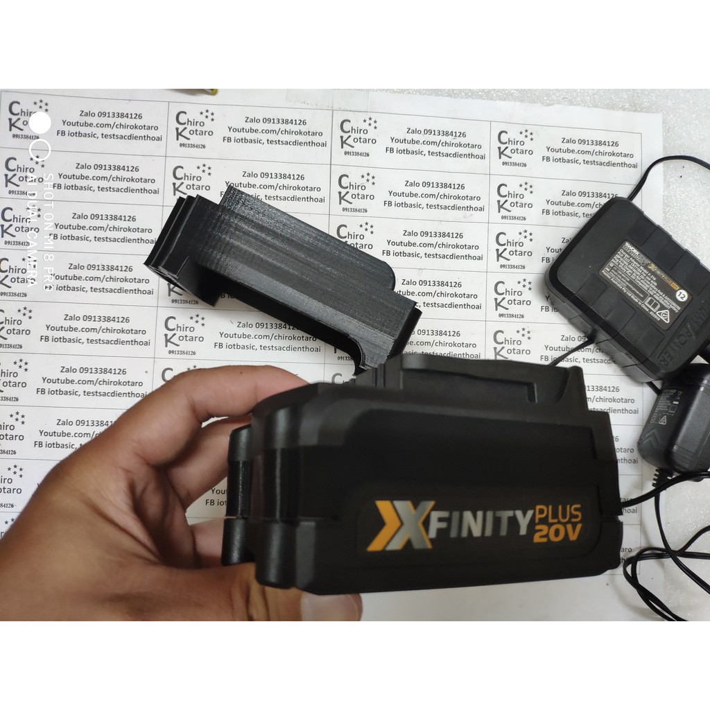 Miếng chèn tăng chiều cao pin WorkZone Titanium Xfinity Plus 20V lên thêm 1,2 hàng