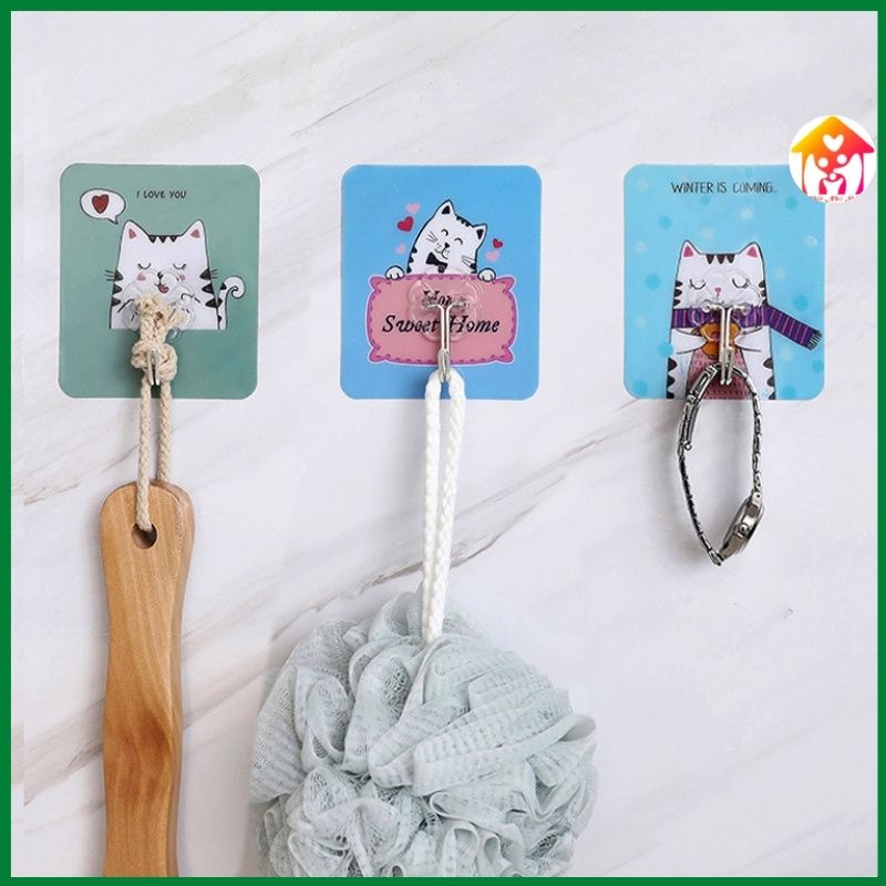 Móc treo đồ dán tường hoạt hình-không để lại dấu vết -tiện dụng