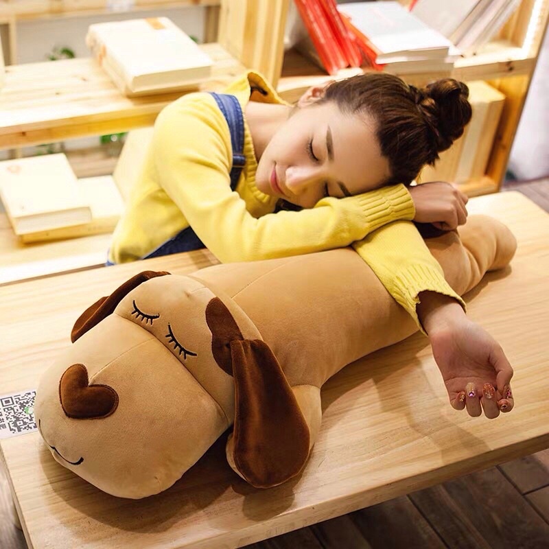 Gối ôm Gấu bông chó Husky, mũi trái tim chất liệu bông cao cấp đủ size 45cm, 55cm, 70cm, 90cm,-SANBEO.VN