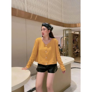 Áo khoác cadigan mỏng mở cúc cổ v điệu đà