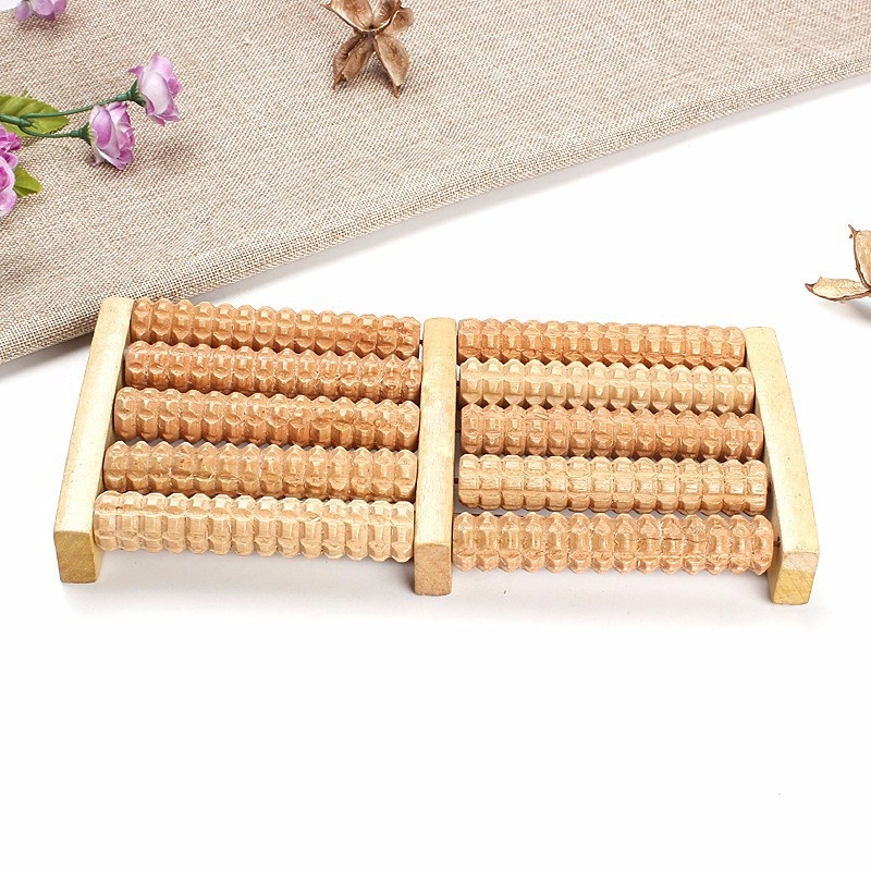 DỤNG CỤ MÁT XA CHÂN - BÀN LĂN GỖ THANH KÉP , Đả thông mạch máu chân.