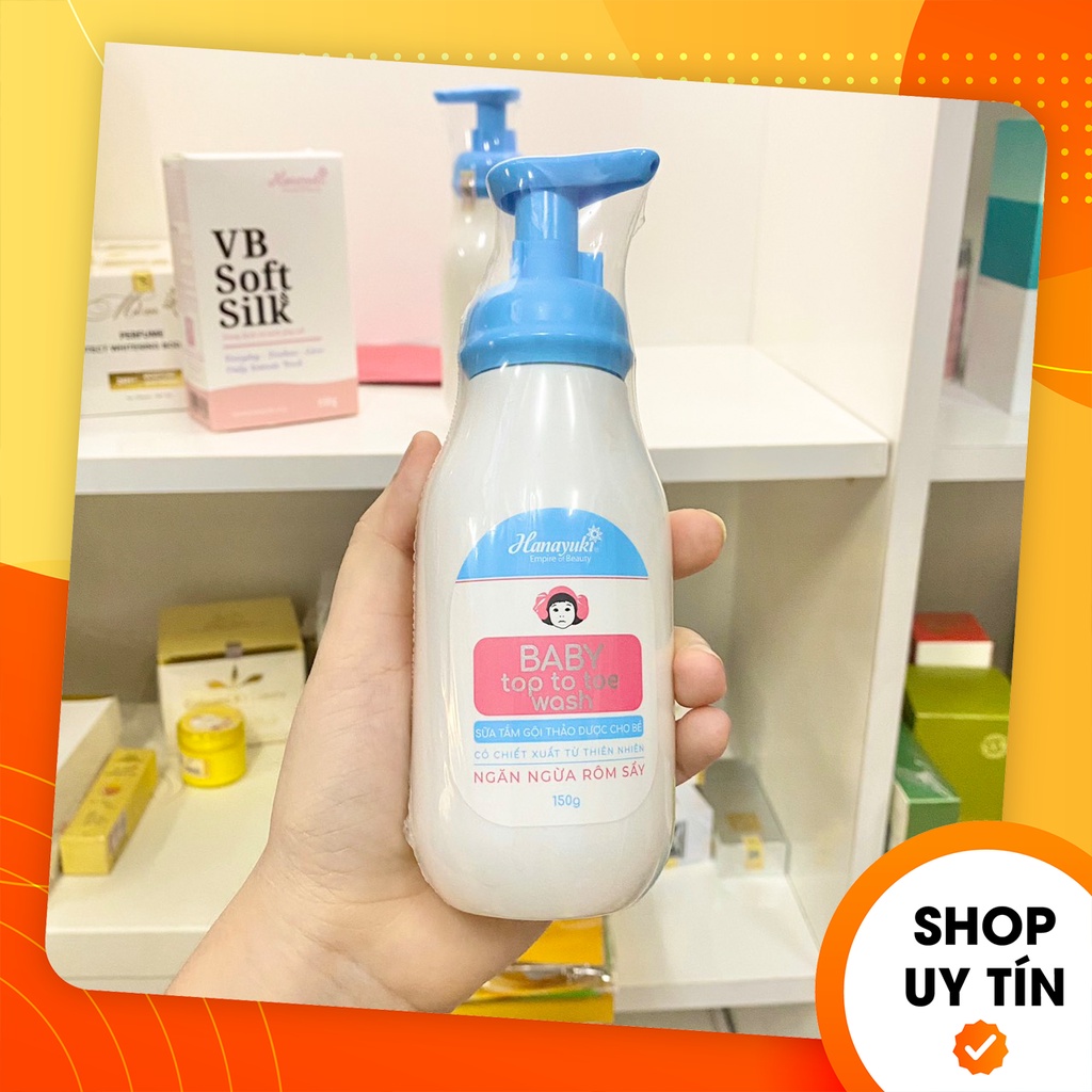 Sữa tắm gội thảo dược cho bé Hanayuki Baby Top To Toe Wash