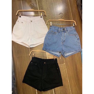 Quần short jean trơn cạp cao Thái lan ảnh thật