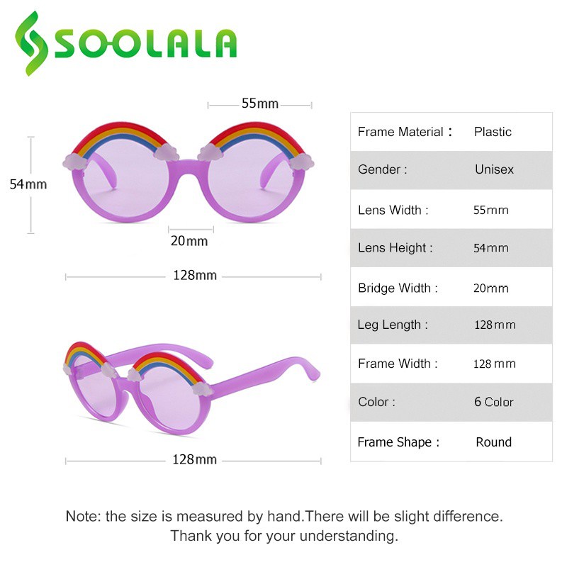 Kính Râm SOOLALA Gọng Tròn Trang Trí Hình Cầu Vồng Nhiều Màu Tùy Chọn Bảo Vệ Mắt Cho Bé Trai Và Bé Gái