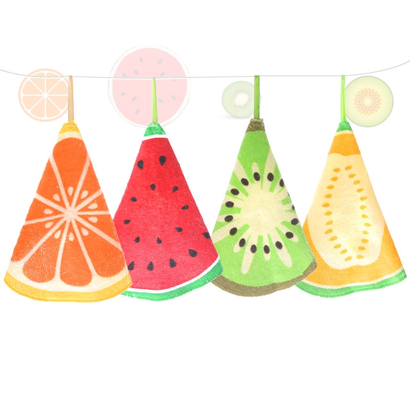 Khăn lau tay họa tiết trái cây TRÒN