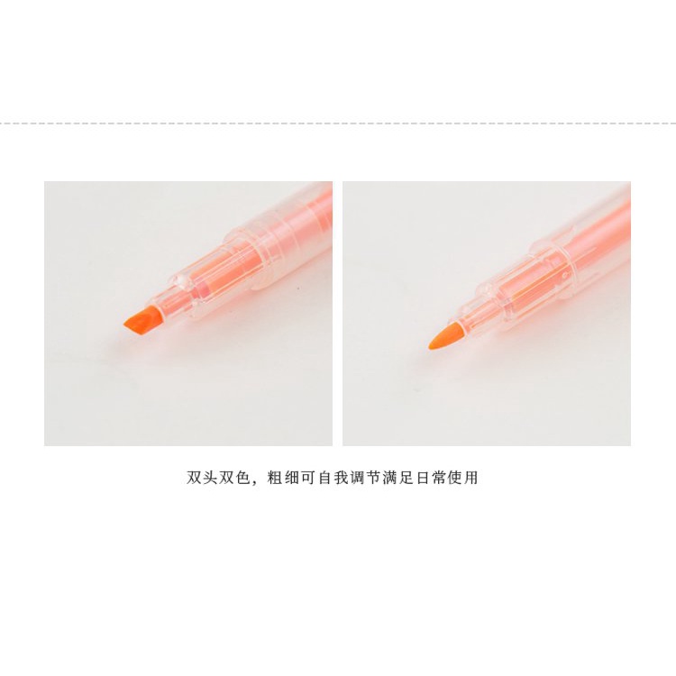 Deli Stationery Double-Headed Highlighter Marking Pen Candy Color Marking Key Points for Students Pens for Writing Letters