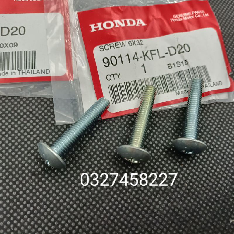 3 ốc vít bắt mặt nạ xe Wave thái, Alpha, Rs, S100...zin bu lông 6x32