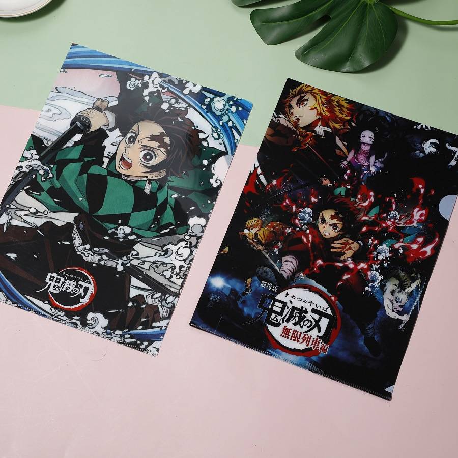 Túi đựng tài liệu A4 Demon Slayer Kimetsu no Yaiba Kawaii Document Bag Waterproof File Folder Anime Document Bag Office Stationery Storages Supplies Kids stationery gifts
