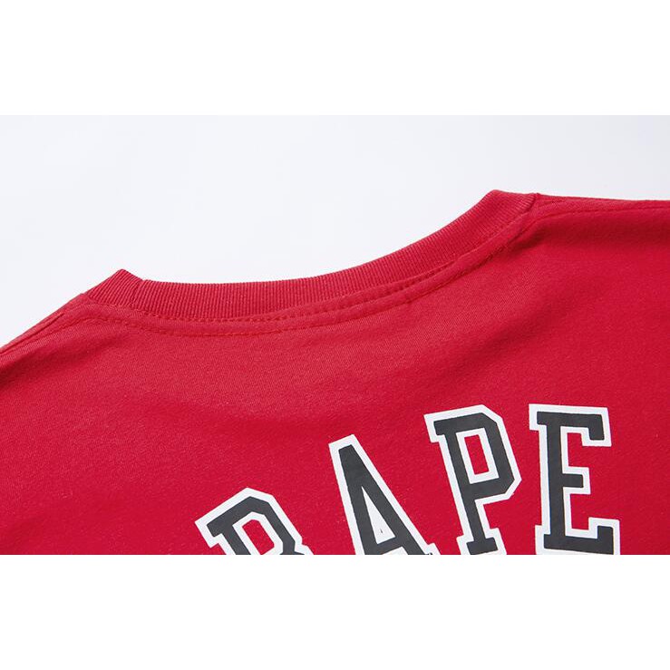 Áo Thun Cotton Tay Ngắn In Hoạ Tiết Bape