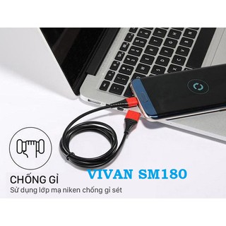 Cáp Sạc Nhanh Micro USB VIVAN SM180 2A – 1 mét 8