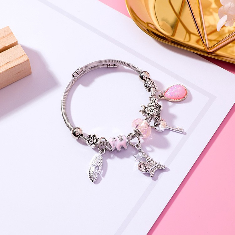 XiaoboACC Vòng Tay Trang Sức Đeo Đính Đá Nhân Tạo Phong Cách Hàn Quốc