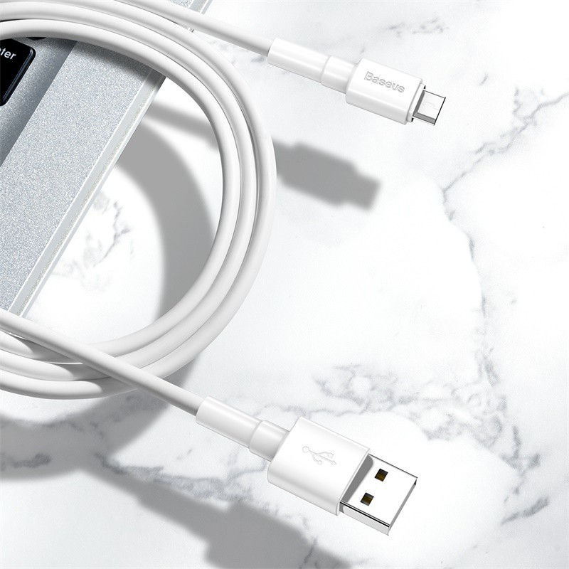 Dây cáp Baseus dẹt cổng Micro USB hỗ trợ sạc nhanh cho Android Samsung A8 A7 2018