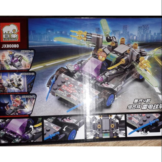 Lắp ráp 1 hộp LegoNinja xe 80080 có nhiều chi tiết bằng nhựa ABS