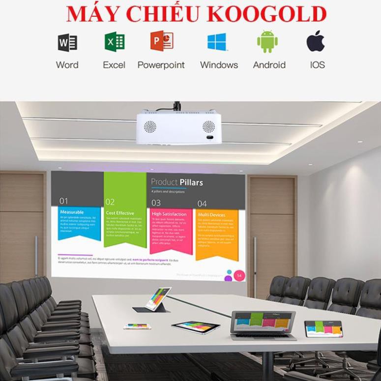 Máy Chiếu Koogold-Thiết Kế Nhỏ Gọn-Tiện Dụng-Dễ Dàng Mang Theo-Đa Chức Năng- Độ Phân Giải Full HD 1920 x 1080 Sắc Nét z