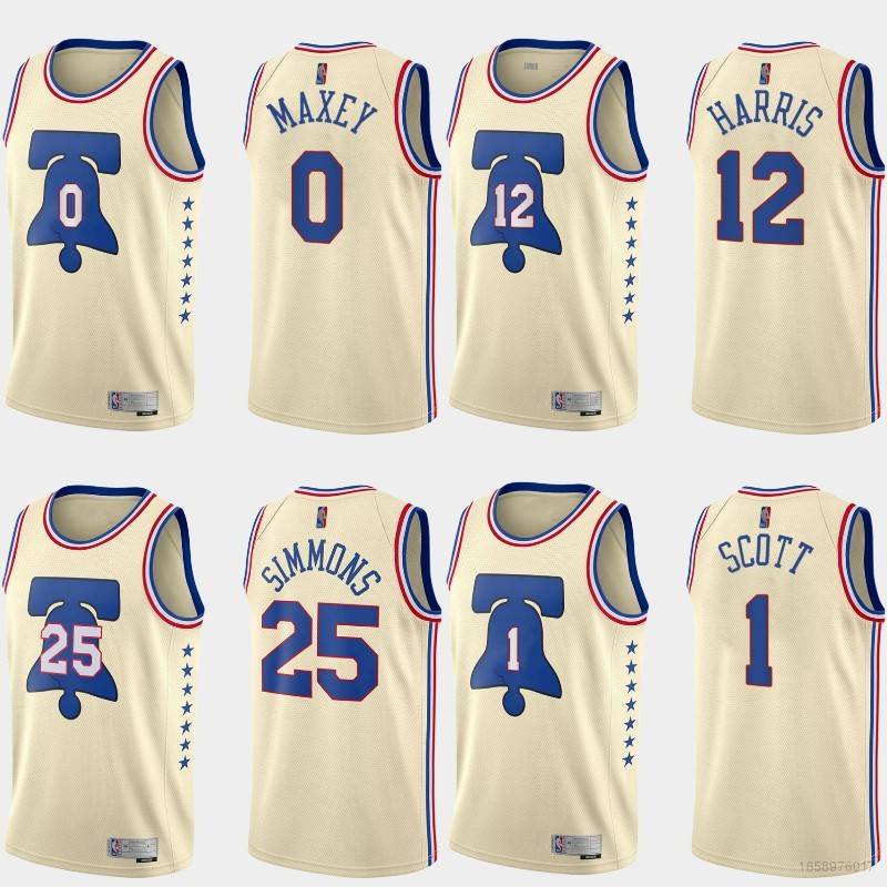 Áo Bóng Rổ NBA Jersey Philadelphia 76Es Harris Maxey Scott Simmons Dễ Thương