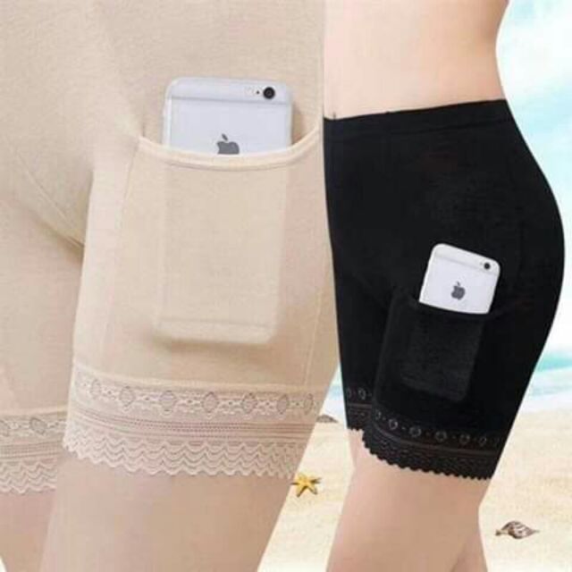 Quần đùi cotton big size mặc trong váy có túi
