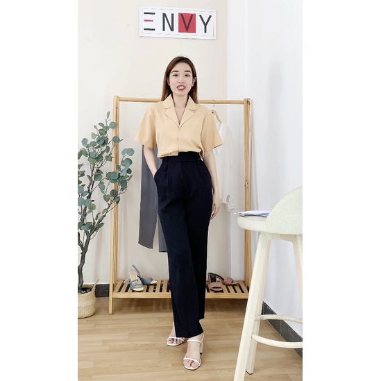 Áo sơ mi tay ngắn cổ vest ENVY S161