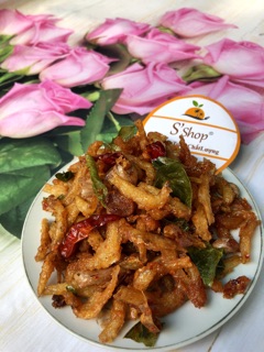 Cá cơm chấy tỏi xốc lá chanh 500g