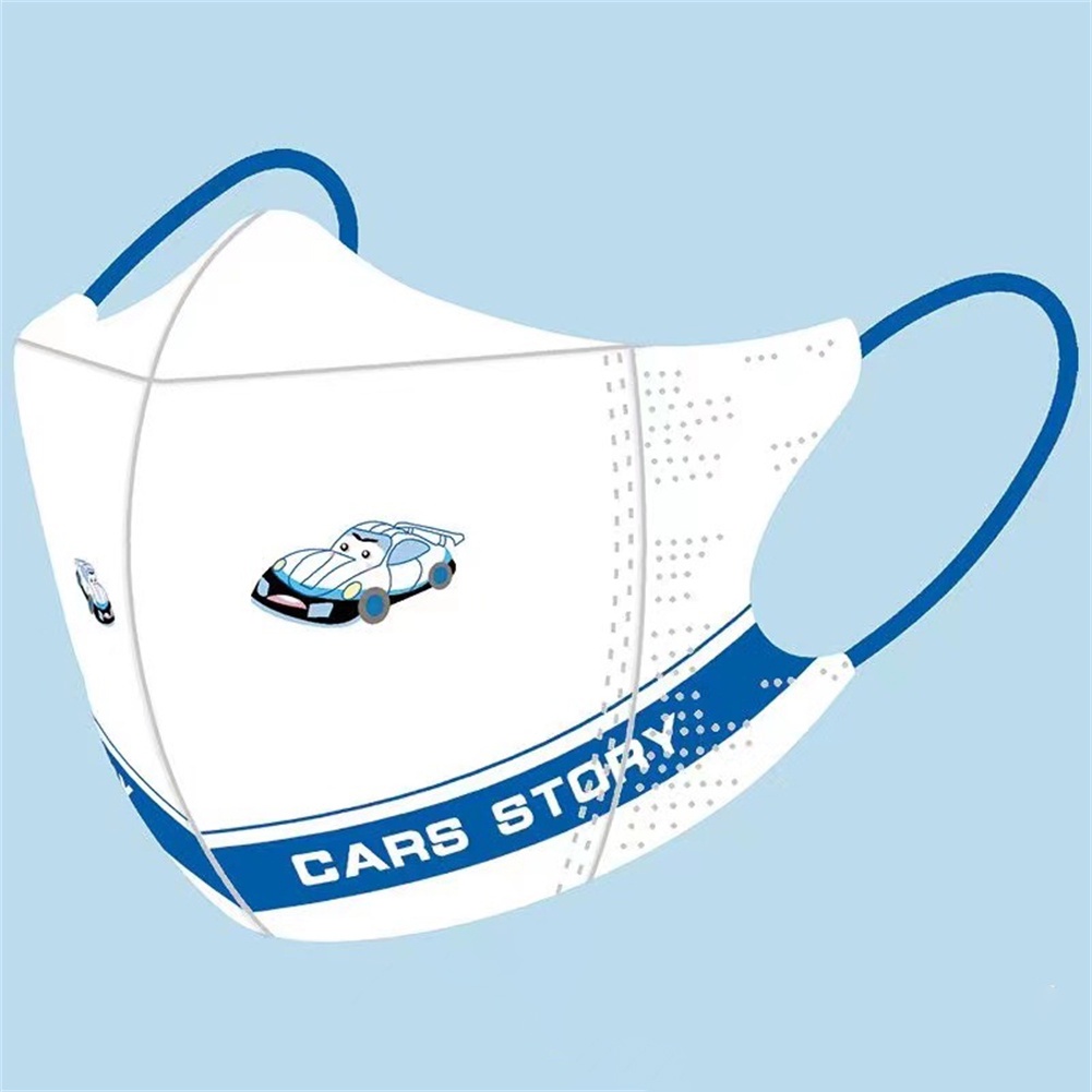 Bộ 10 Khẩu Trang 3 Lớp Dùng Một Lần In Họa Tiết Hoạt Hình Xe Hơi / Cá Mập / Công Chúa Elsa / Khủng Long 3D Cho