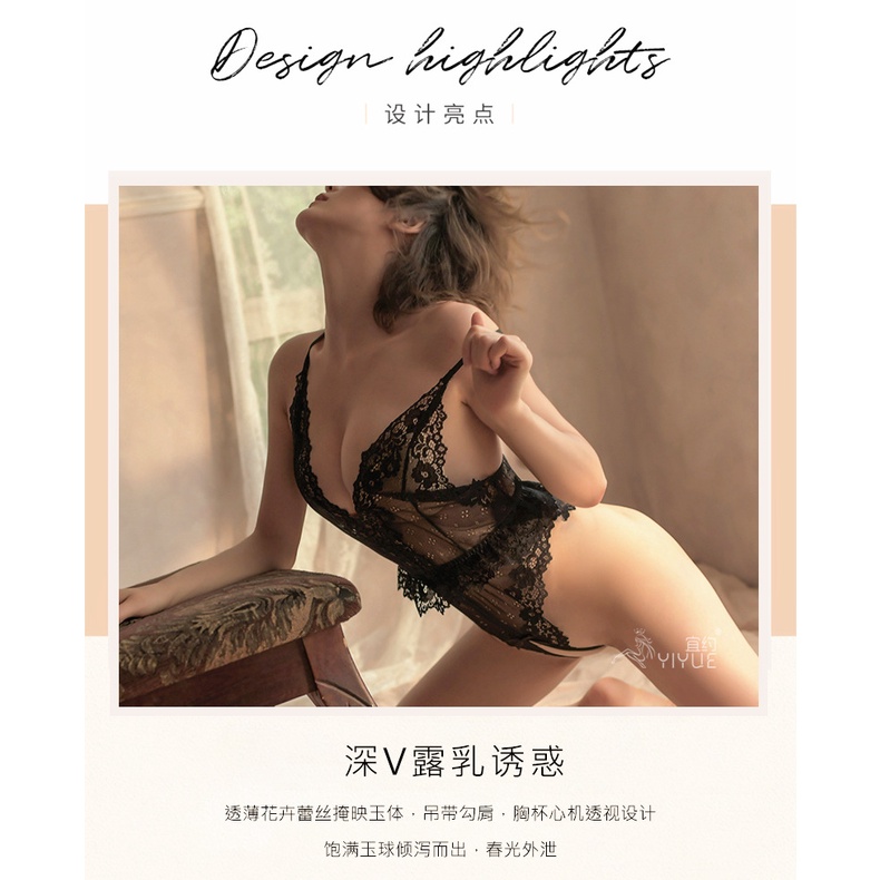 Bộ đồ ngủ một mảnh phối ren gợi cảm 8282 | BigBuy360 - bigbuy360.vn