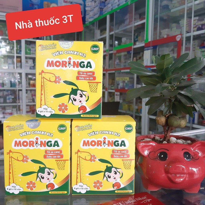 Viên Canxi k2 Moringa - Tối ưu canxi, baby cao lớn, viên nhai vị cam thơm ngon.