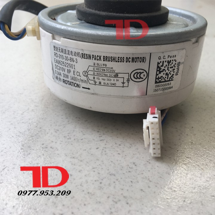 Motor quạt DC đầu lạnh máy lạnh LG 30W, mô tơ quạt DC đầu lạnh máy lạnh LG 30W