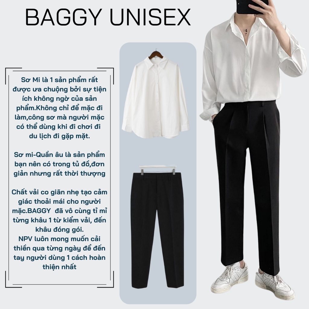 Quần baggy nam BAGGY ống rộng vải Hàn cao cấp, co giãn phân loại tây âu Premium thời trang BAGGY UNISEX