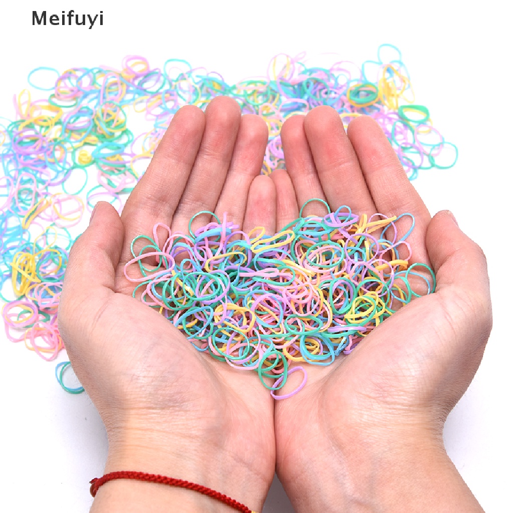 [Meifuyi] 1000Pcs Children Hair Bands Girls Women Colorful Elastic Band Hair Rope Headband VN439