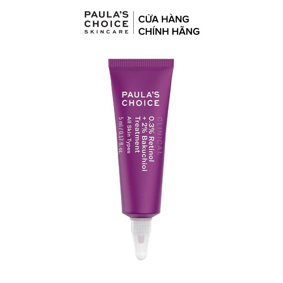 Tinh chất chống lão hóa từ Retinol và Bakuchiol Paula's Choice Clinical 0.3% Retinol + 2% Bakuchiol 5ml Mã 8016