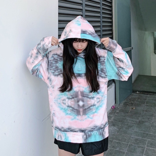Hoodie loang màu