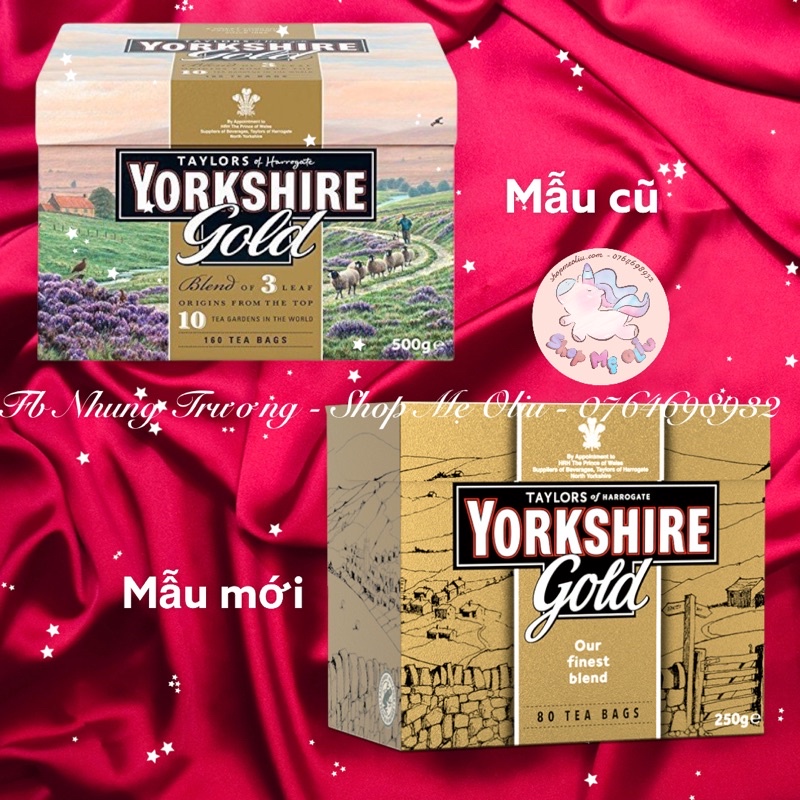 Trà Yorkshire Teabag Anh Quốc Gold/Red/Hard water 80 GÓI-160 GÓI-240 GÓI