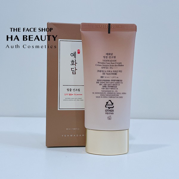 [AUTH] Kem Chống Nắng Ngăn Ngừa Lão Hóa YEHWADAM WRINKLE CARE SUN CREAM SPF50+ PA++++ 50ml The Face Shop