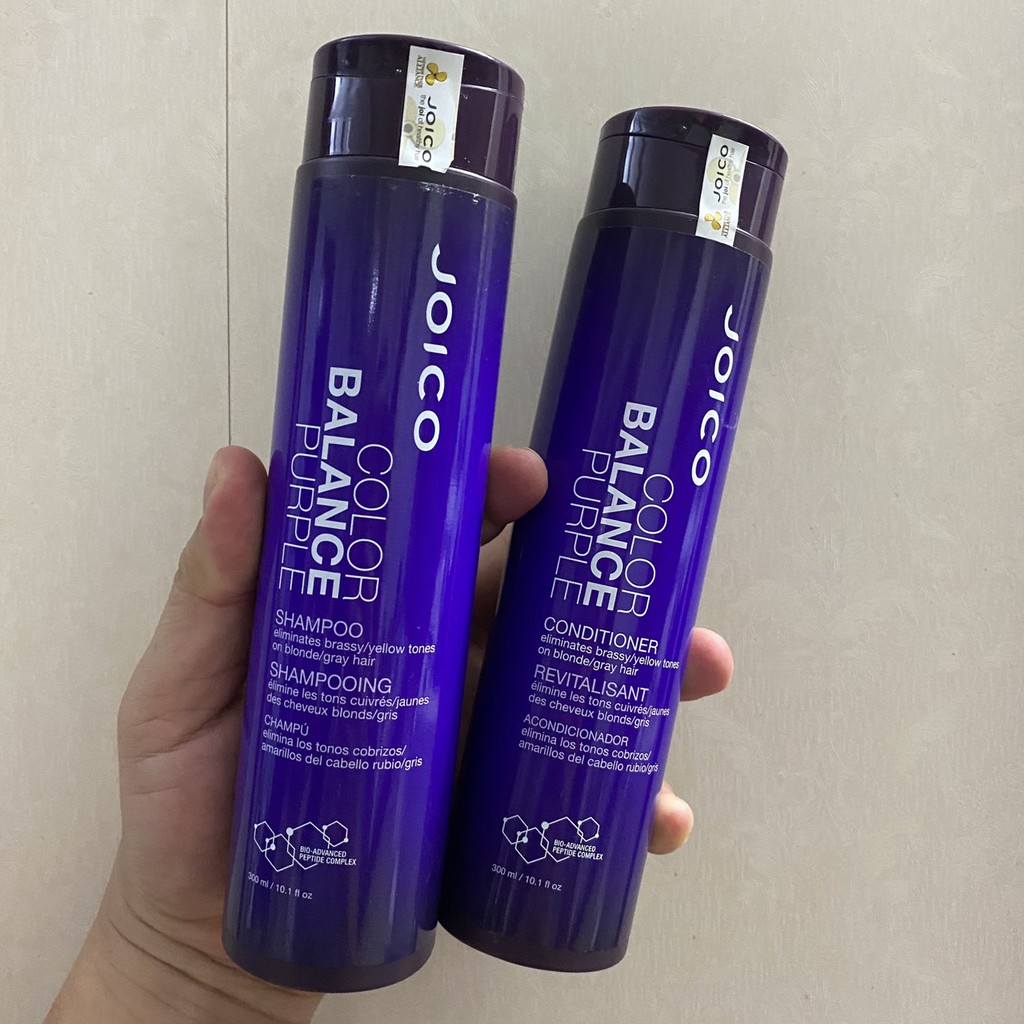 🇺🇸Joico🇺🇸 Dầu xả cân bổ sung sắc tố tím và khử ánh vàng cho tóc nhuộm Tone lạnh Balance Purple Conditioner 300ml