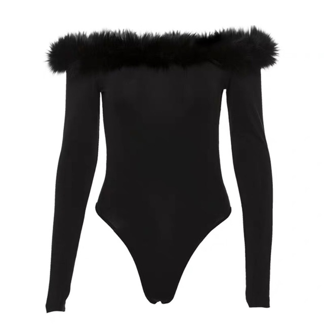 (Almostdie.vn) Solf Velvet Bodysuit Đen