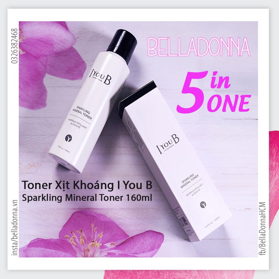 Toner Xịt Khoáng Làm Mát, Dịu Da Tức Thì, Dưỡng Da  5in1 IyouB Sparkling Mineral Toner 160ml