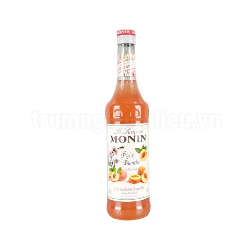 Siro Monin đào trắng (white peach) chai 700ml. Hàng Công ty có sẵn giao ngay