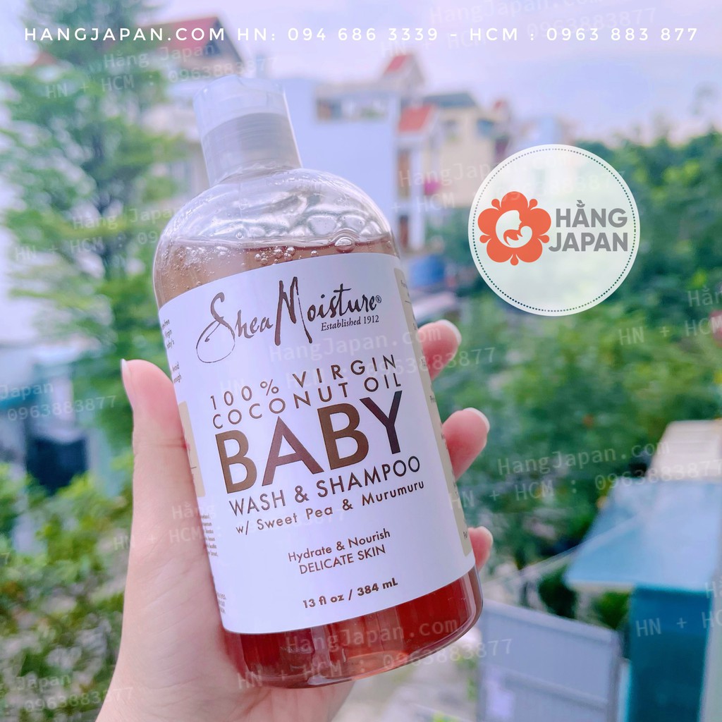 Sữa tắm gội Organic Shea Moisture Baby Wash &amp; Shampoo 384ml cho bé từ 0m+ trở lên