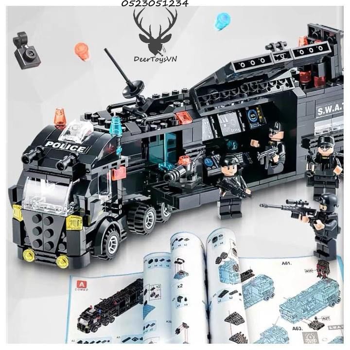 [820 CT-TÚI BÓNG] BỘ ĐỒ CHƠI XẾP HÌNH LEGO CẢNH SÁT, LEGO OTO, LEGO ROBOT, LEGO THUYỀN, LEGO TRỰC THĂNG, LEGO XE SWAT