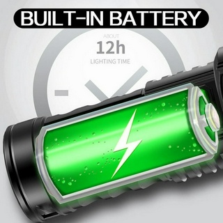 4 Modes Usb Rechargeable Flashlight 8000lm Waterproof 18650 Battery