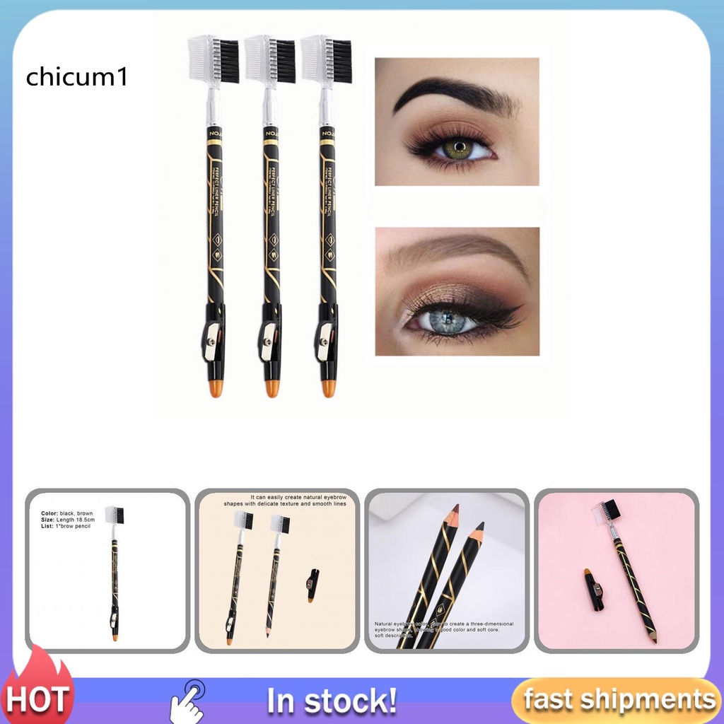 Bút kẻ lông mày kèm đồ chuốt và lược tiện dụng cho nữ
