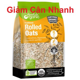 Yến mạch tươi úc giảm cân hàng nhập hữu cơ absolute organic rolled oat 700g 💝freeship💝 yen mach giam can