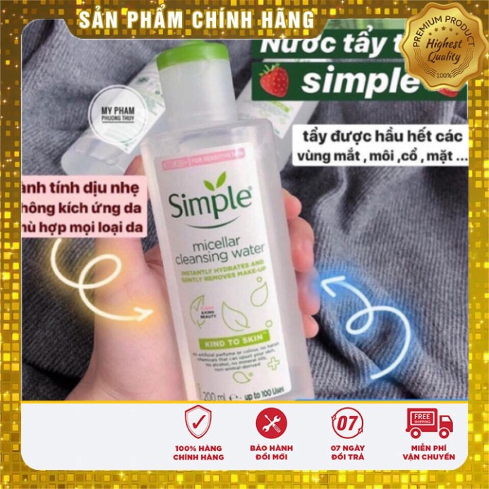 Tẩy trang Simple (Hàng chính hãng)