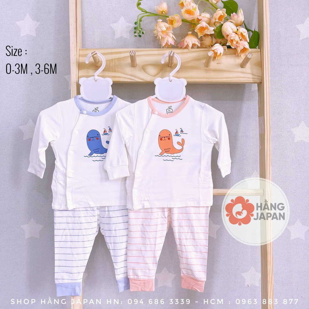 La Pomme  Bộ Dài Tay Cúc Lệch Sư Tử Biển - SLS184 nhiều màu cho bé