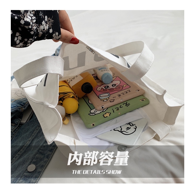 Túi Xách Vải Canvas Cỡ Lớn Thời Trang Phong Cách Hàn Quốc Cho Nữ