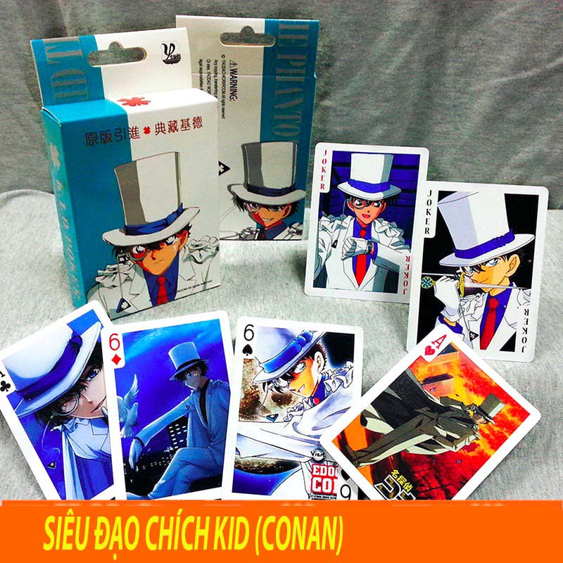 Bộ bài Tây Siêu Đạo Chích KID  , bộ Tú 54 lá in hình anime manga dễ thương siêu độc đáo