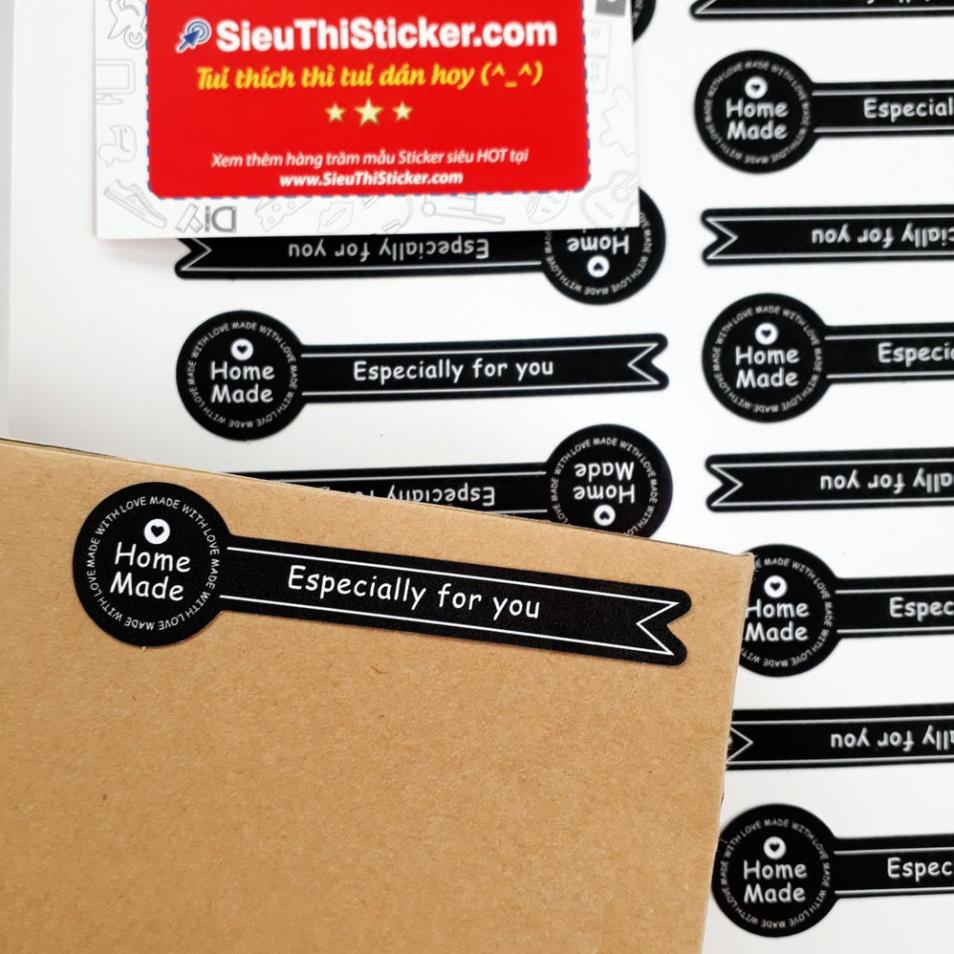 Tem dán Homemade Especially For You HMEFY05 niêm phong quà, hộp bánh, trà mứt, quà tặng valentine, 8 tháng 3